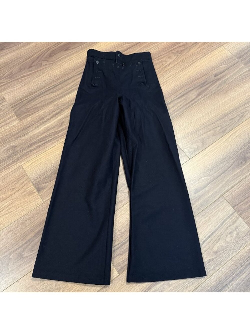 Vintage US Navy Naval Clothing Factory Wool Sailor Pants Wide Leg 27x31 Military
